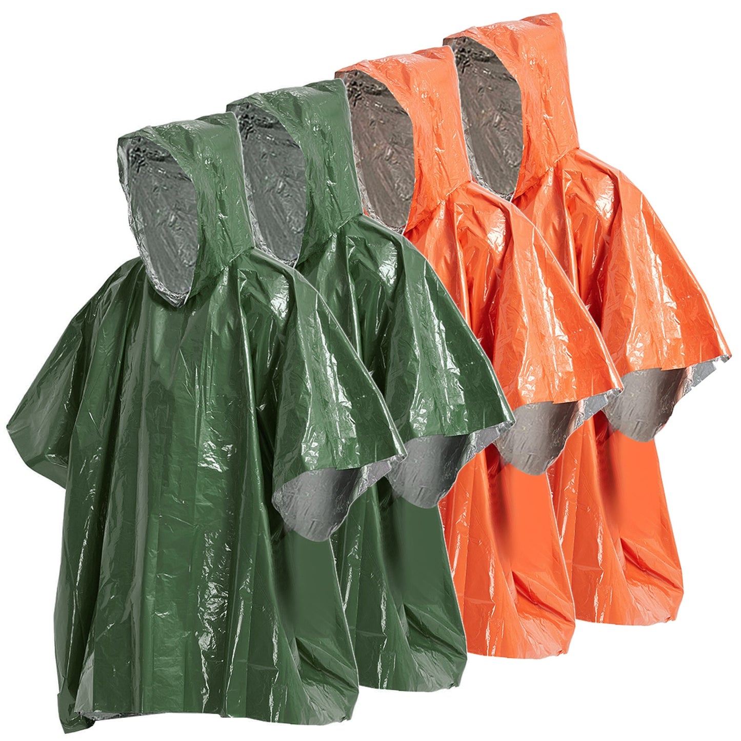 4 Pack Emergency Rain Poncho Thermal Blanket Poncho Weather Proof Outdoor Survival Camping Gear - layztactical