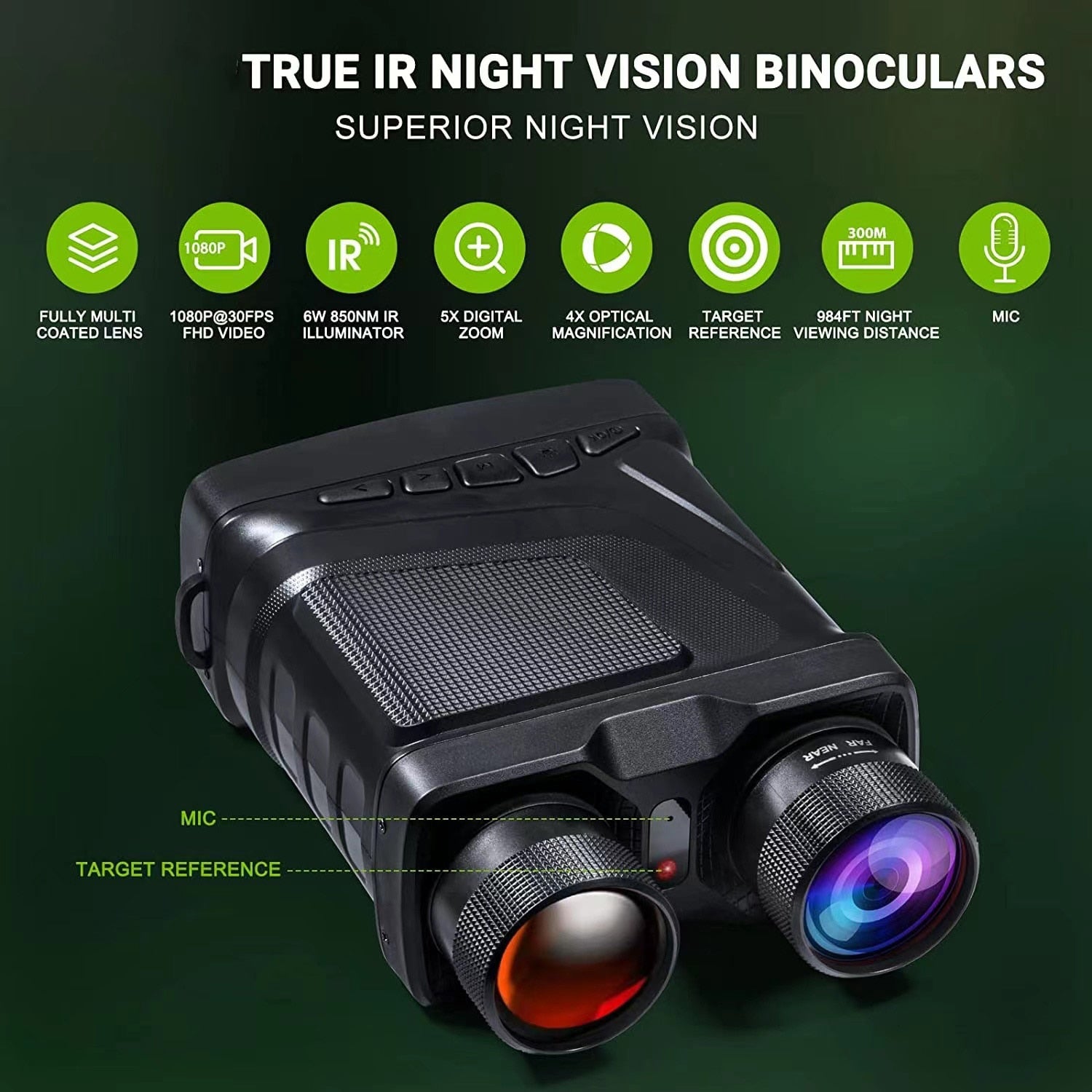 R12  Night Vision  850nm Infrared 1080P HD 5X Digital Zoom - layztactical