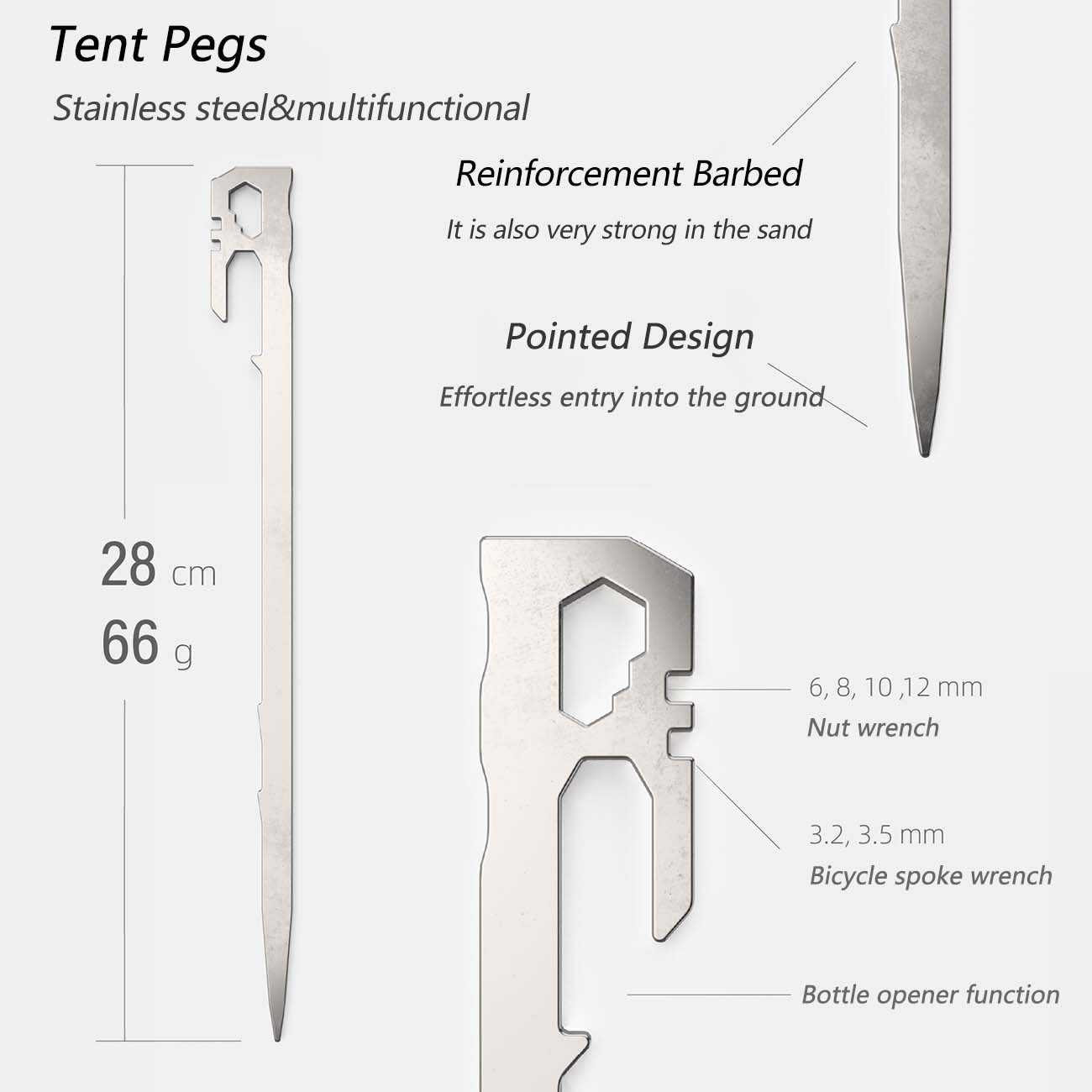 Tent Pegs 6pcs Aluminum