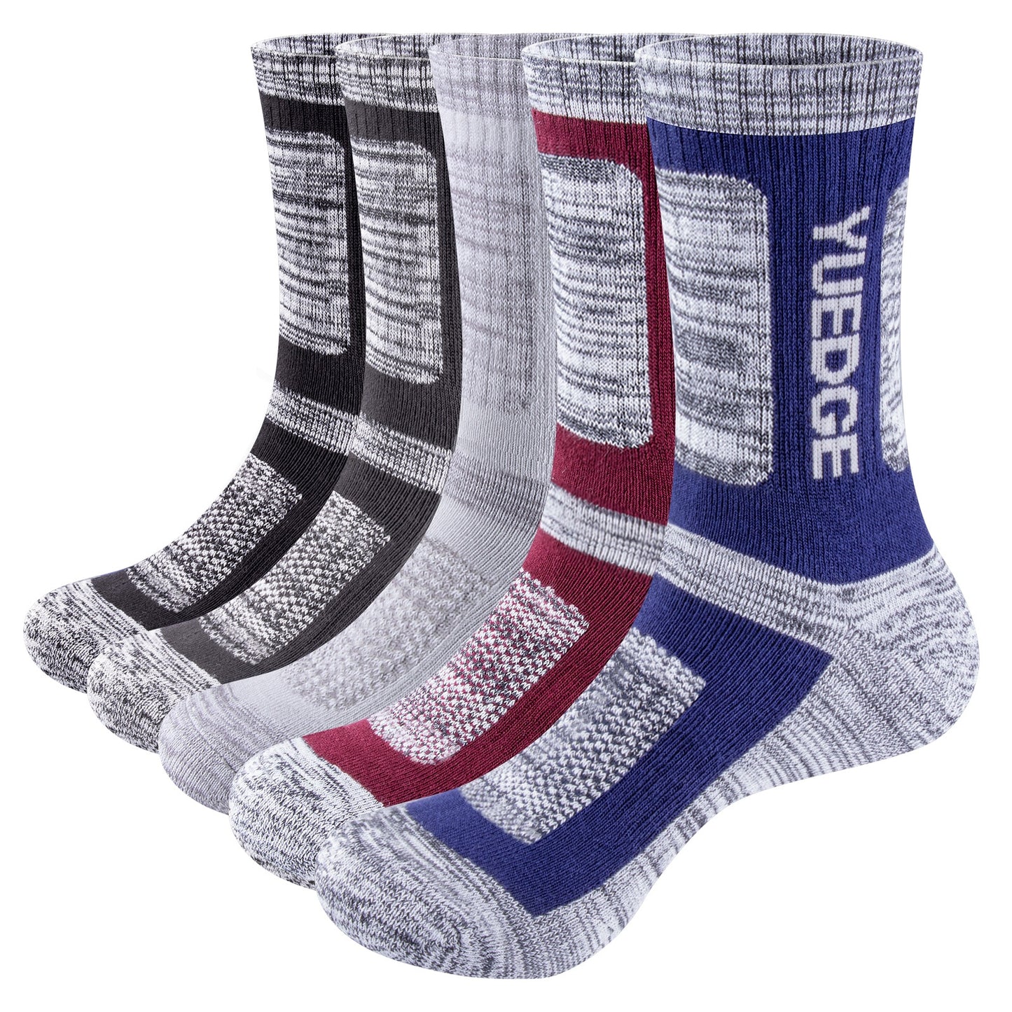 Breathable Cotton Cushioned Crew  Thermal Socks 5 Pairs - layztactical